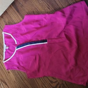 Banana Republic, XS, pink, white, blue, work blouse, satin